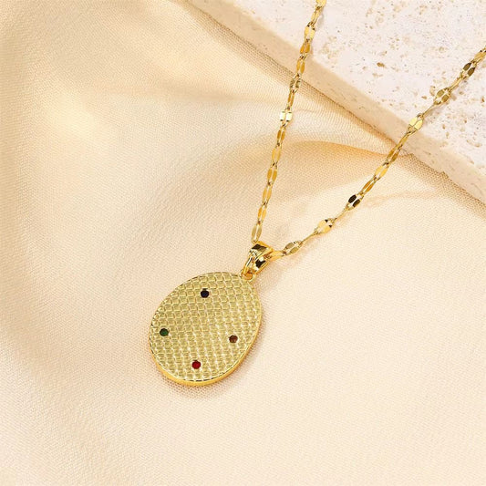 SJ 943 Star and Moon Zircon Necklace - 18k Gold PVD plated stainless steel - Anti tarnish