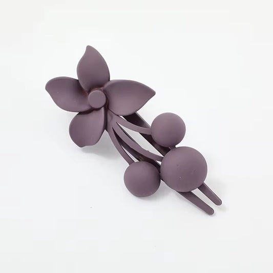 HA 02 (a) Muted Purple Oversized Floral Shark-Claw Hair Clip ( 1 pc )