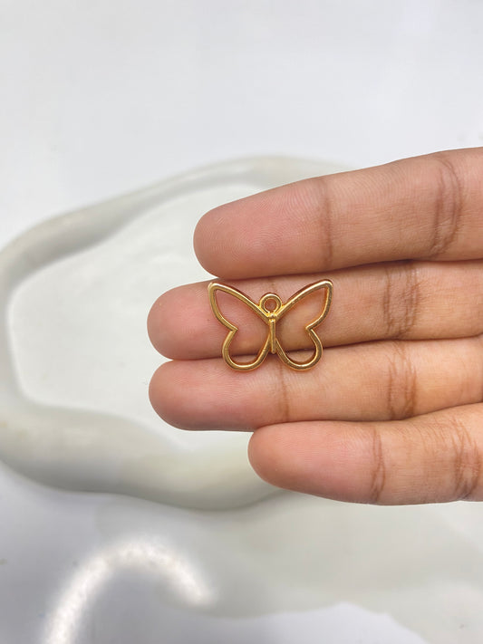 SS 2655 KC gold Butterfly alloy bezel ( 1 pc ) tarnish resistant