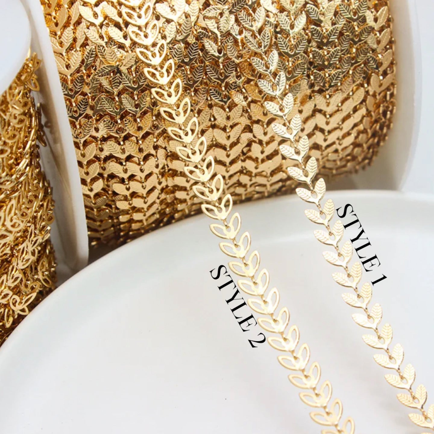 CN 108 14k gold plated leaf chain style 1 ( 1 feet ) Anti tarnish