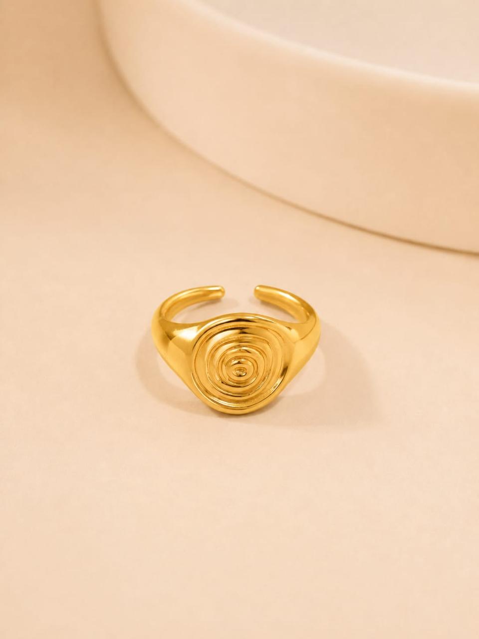 RSJ32B Geometric ring adjustable - 18K Gold PVD plated