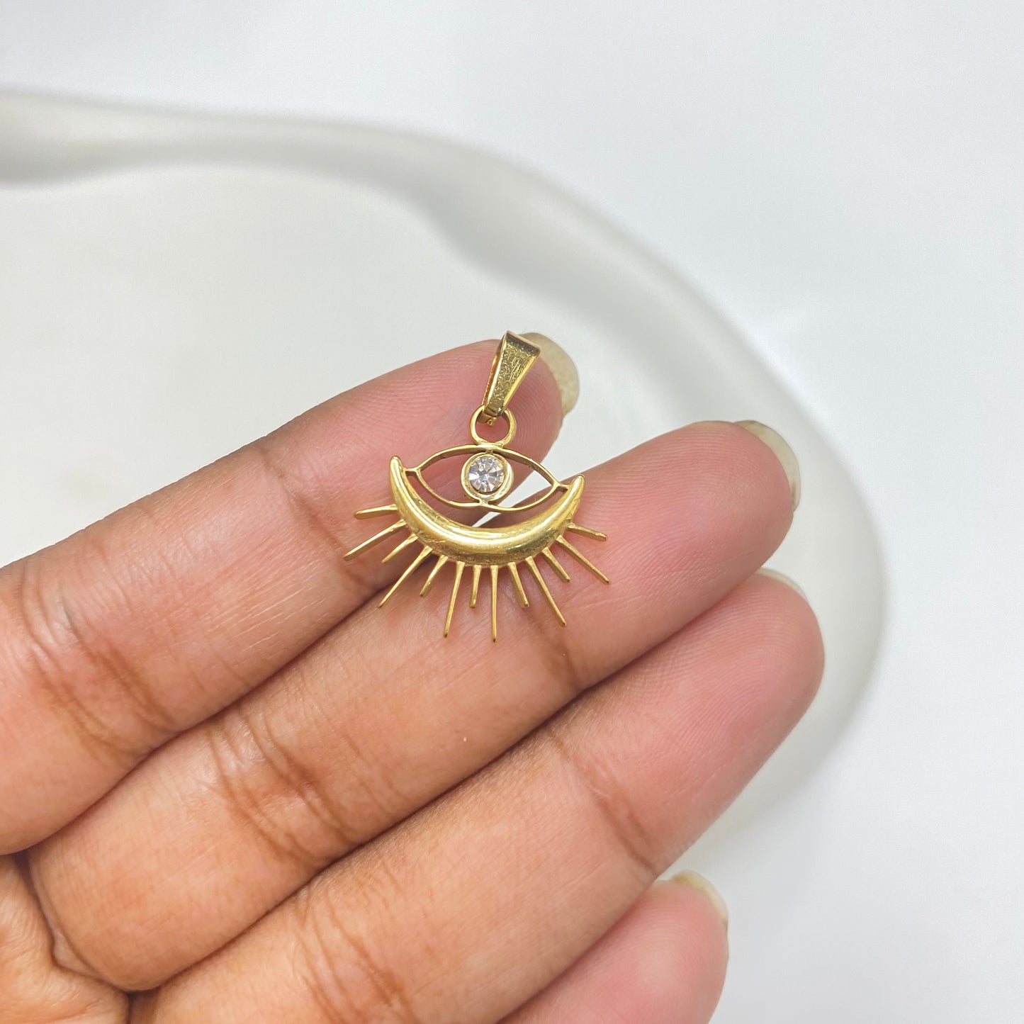 SS 1935 Evil eye sun Stainless steel charm ( 1 pc ) Anti tarnish