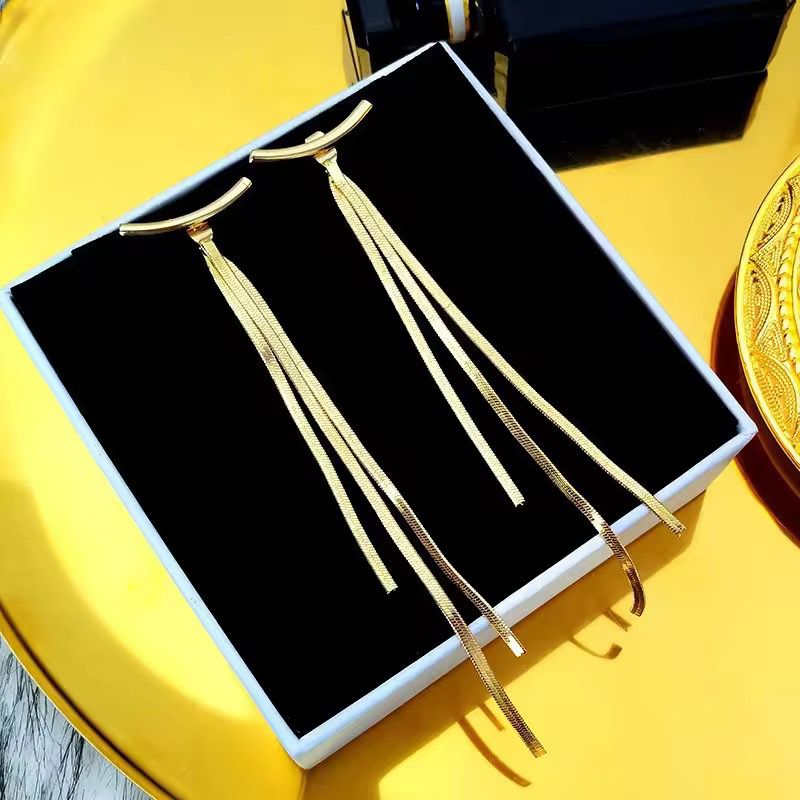 ESJ31C Comet Tassel Danglers Earrings 18k Gold PVD plated