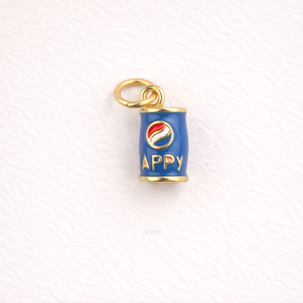 SS 3136 Happy Pepsi Can Enamel Charm - 14k Gold plated ( 1 pc ) Premium Collectible | Anti tarnish