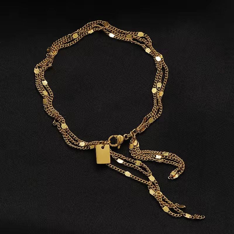 SJ 730 Tassel chains Bracelet - 18k Gold PVD plated stainless steel - Anti tarnish