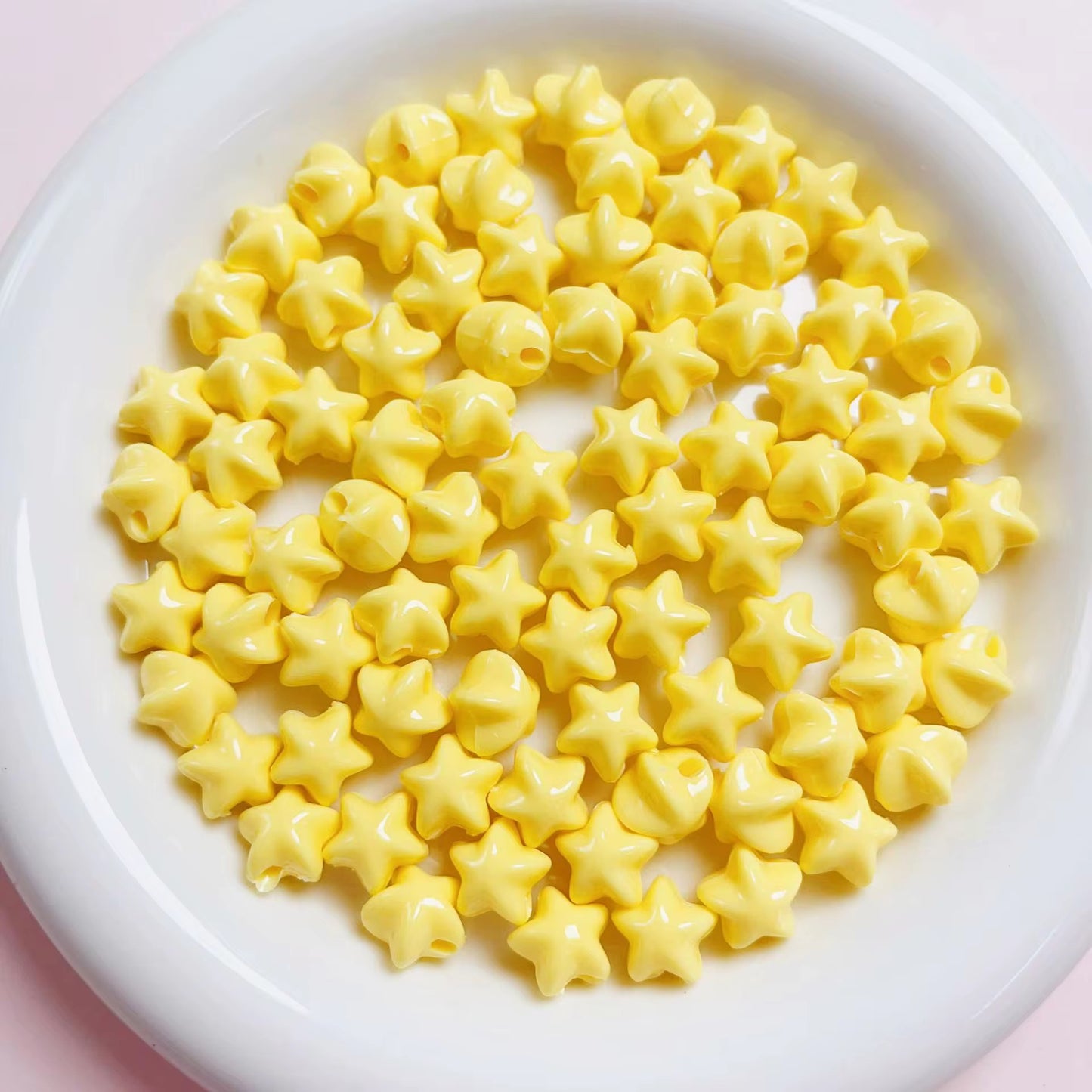 BBB 219 (e) Yellow Star Bubble 3D Acrylic bead ( 1 pc ) UV Plated ( 13 mm )