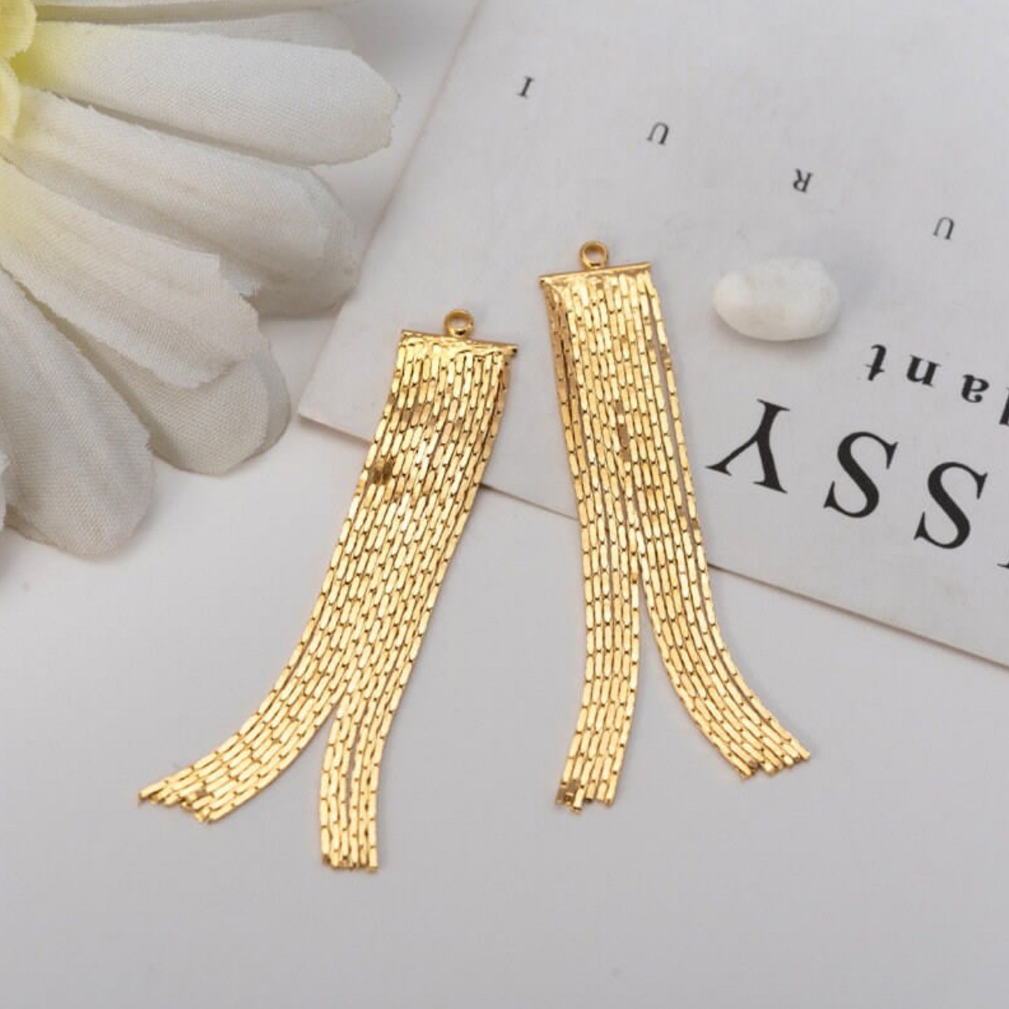 SS 873 Gold plated Tassel charm ( 1 pc ) Anti tarnish