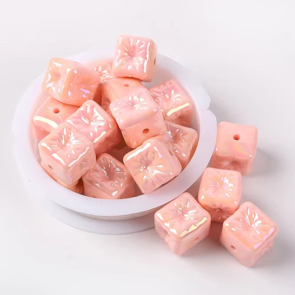 BBB 024 Cube balloon luminous Acrylic bead ( 1 pc )