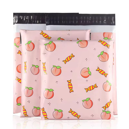 Peach Candy Poly Mailer Bag - Waterproof & Double Sided - Designer Premium Packaging ( 10:13 inch )