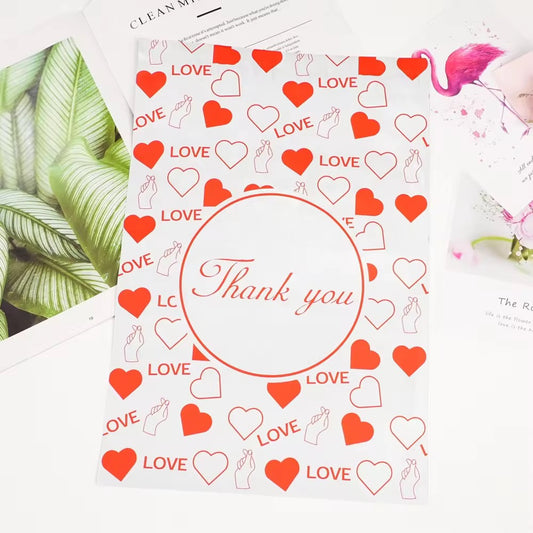Love Heart Poly Mailer Bag - Waterproof & Double Sided - Designer Premium Packaging ( 10:13 inch )