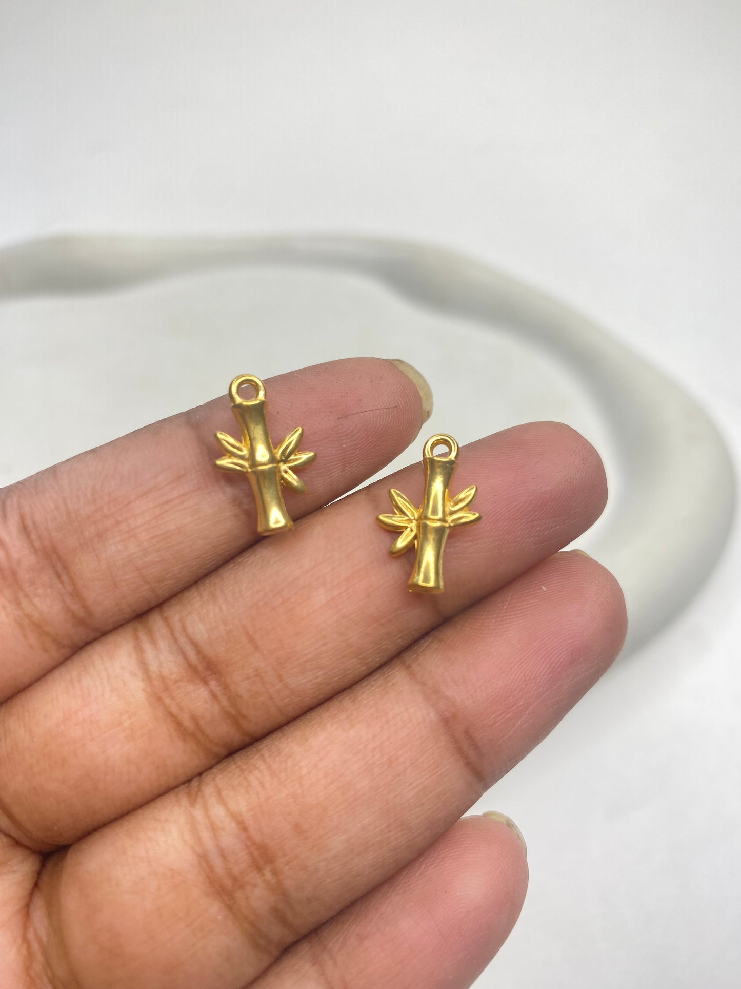 SS 2841 Bamboo charm 18K Gold plated stainless steel ( 1 piece ) Anti tarnish