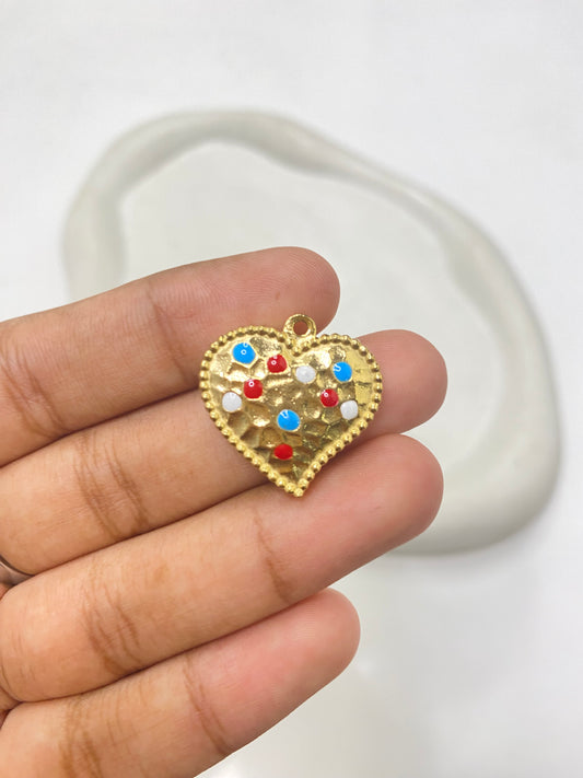 SS 2557 Heart charm 18k gold plated stainless steel ( 1 piece ) Anti tarnish