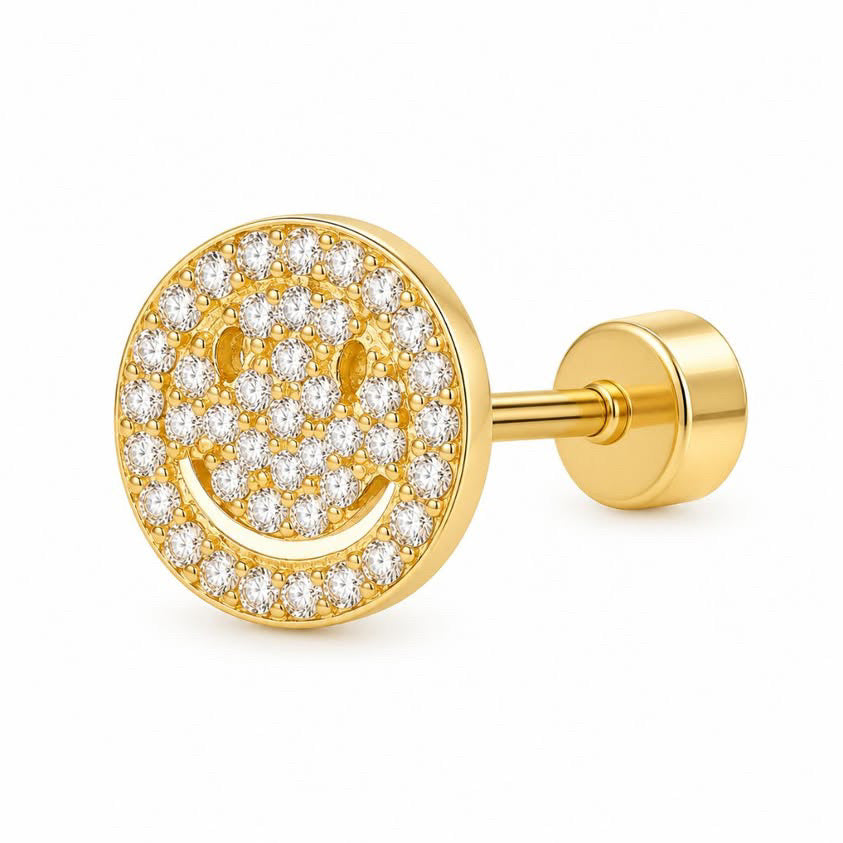 MSJ04N Zircon Cartilage 2nd piercing stud ( 2 pc )- 18k Gold PVD