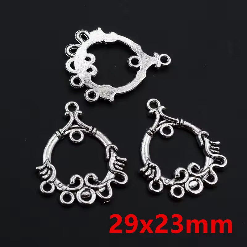 MC01O Floral Boho Connector Metal Charm ( 1 pc ) High Quality Shine