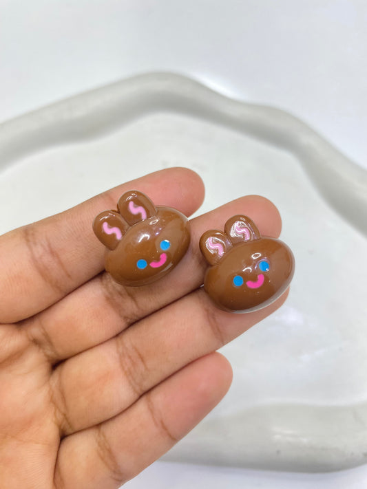 BBB 062 (C) Brown Cartoon Rabbit Acrylic bead ( 1 pc )