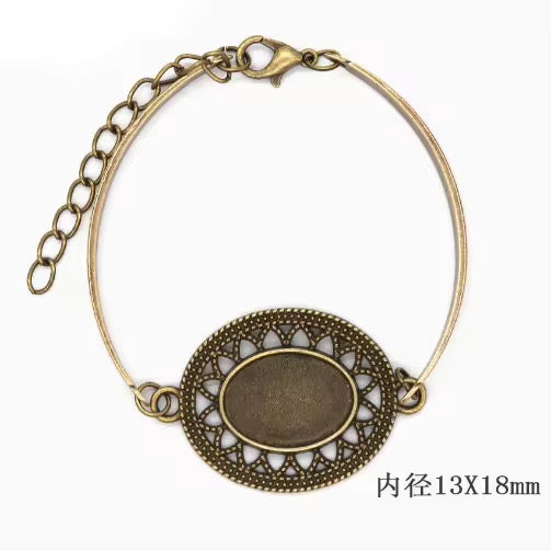 BBB 422 (e) Bracelet Bronze cabochon ( 1 pc ) tarnish resistant