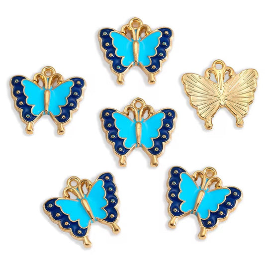 EC06K Butterfly enamel charm ( 1 pc ) High quality shine ( 17:18 mm )