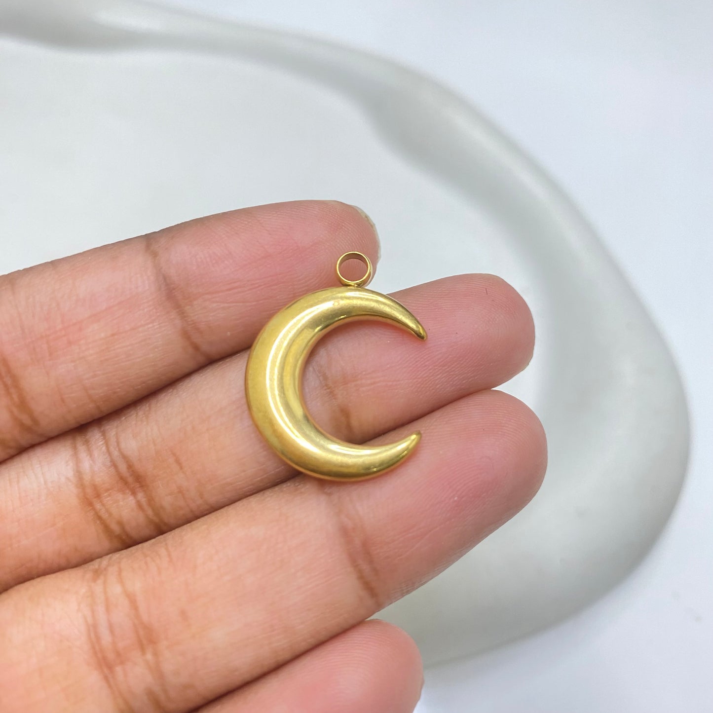 SS 2179 Moon Stainless steel charm ( 1 pc ) Anti tarnish