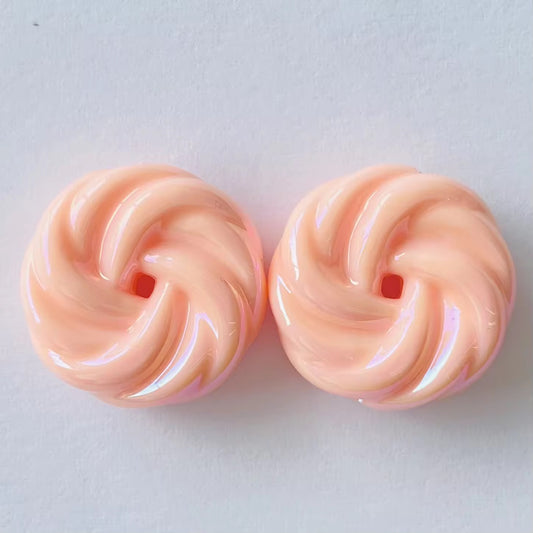 BBB 304 (b) Orange Holographic Shiny Bead ( 1 pc ) UV Plated Acrylic ( 18 mm )