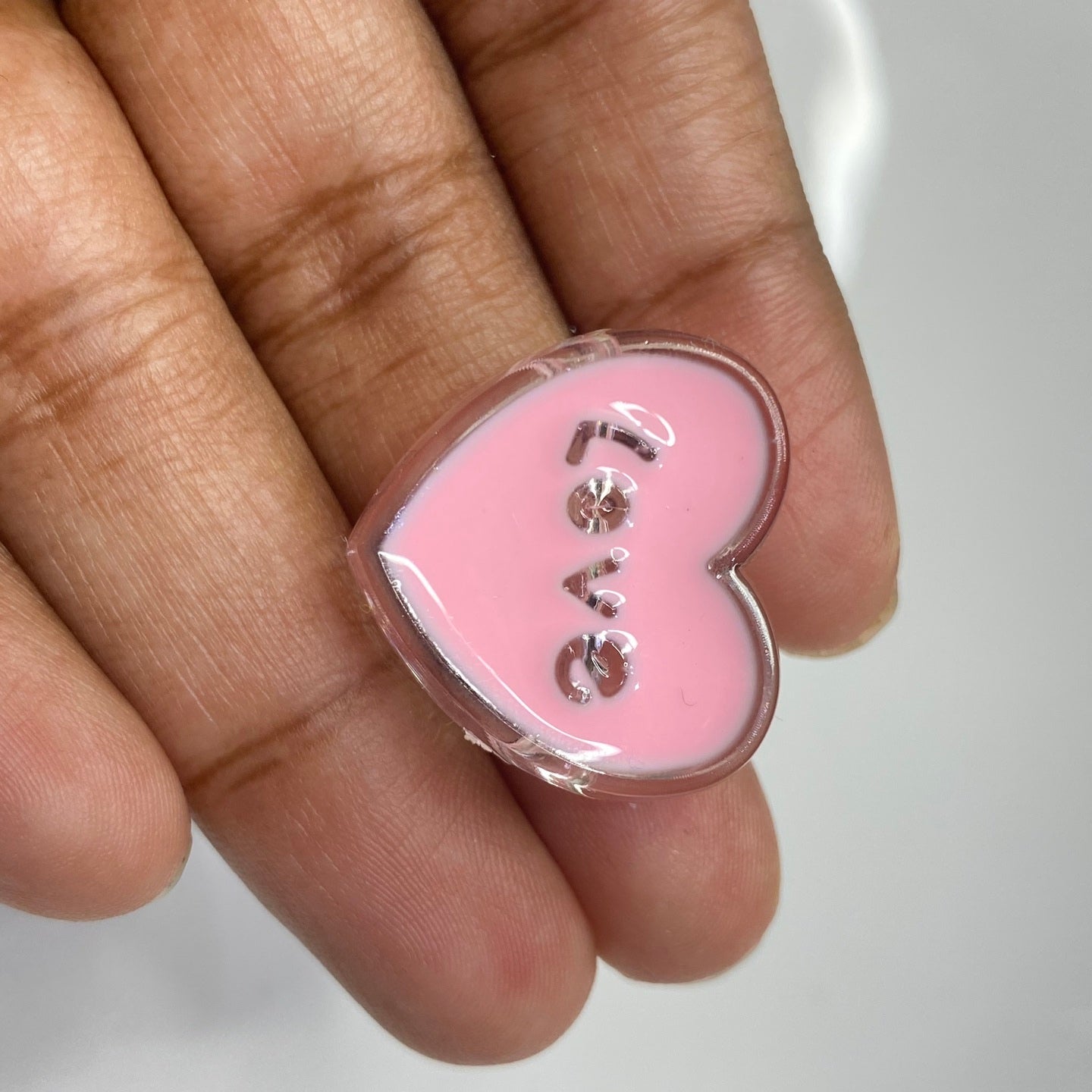 BBB 191 (C) light pink love heart bead (1PC)