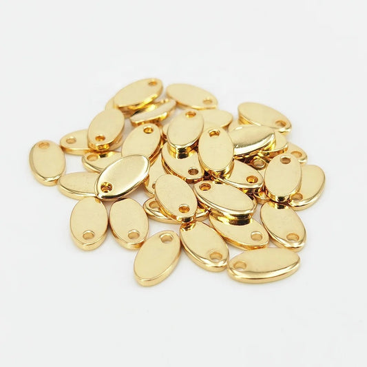 SS 1017 - Big Oval gold plated Stainless steel stamping blank ( 1 pc ) Anti tarnish