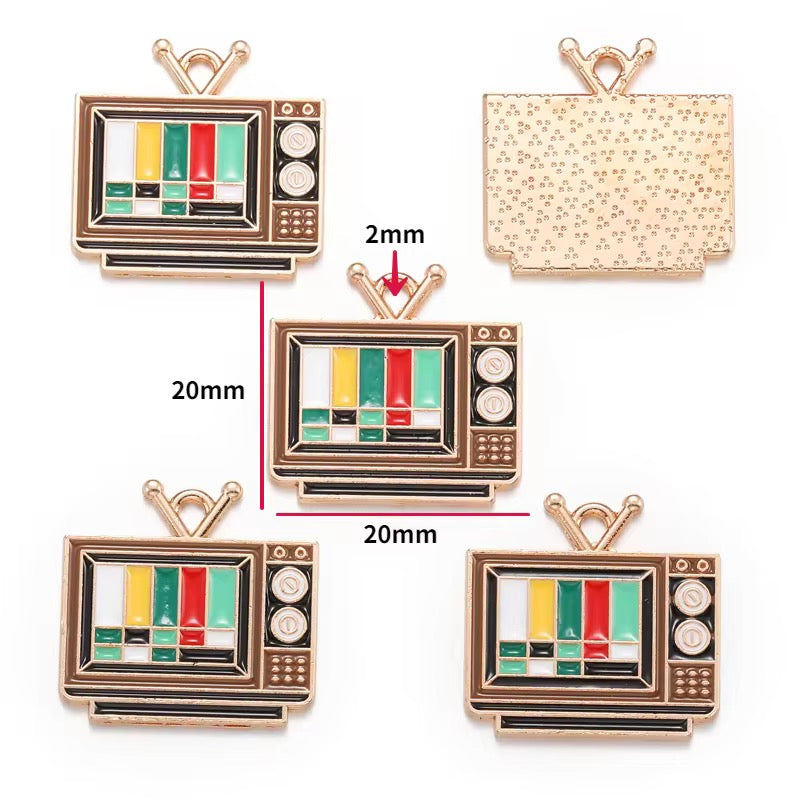 BBB 391 (e) Vintage TV Enamel Charm ( 1 pc ) High Quality Shine