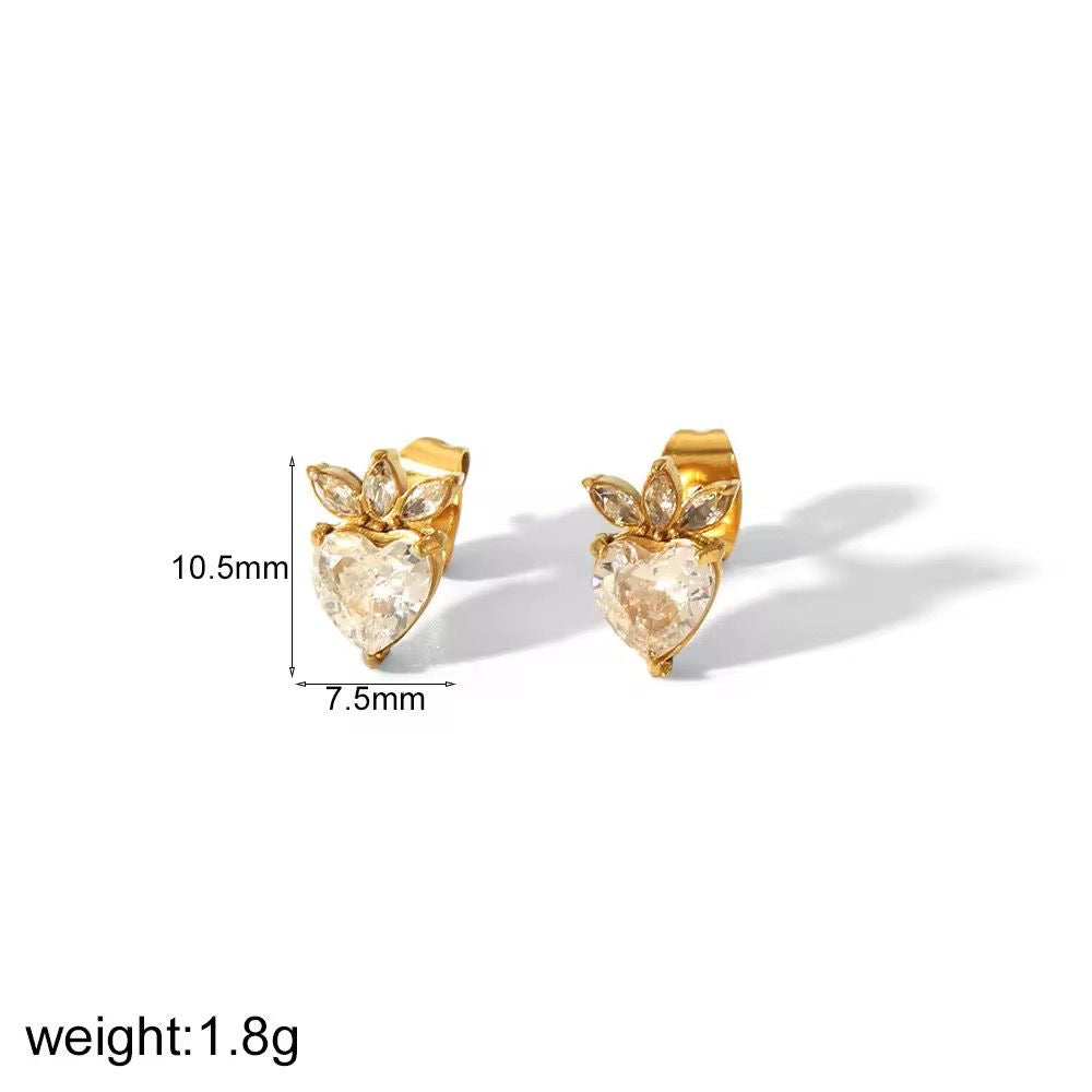 SJ 1147 Zircon studs - 18k Gold PVD plated stainless steel - Anti tarnish