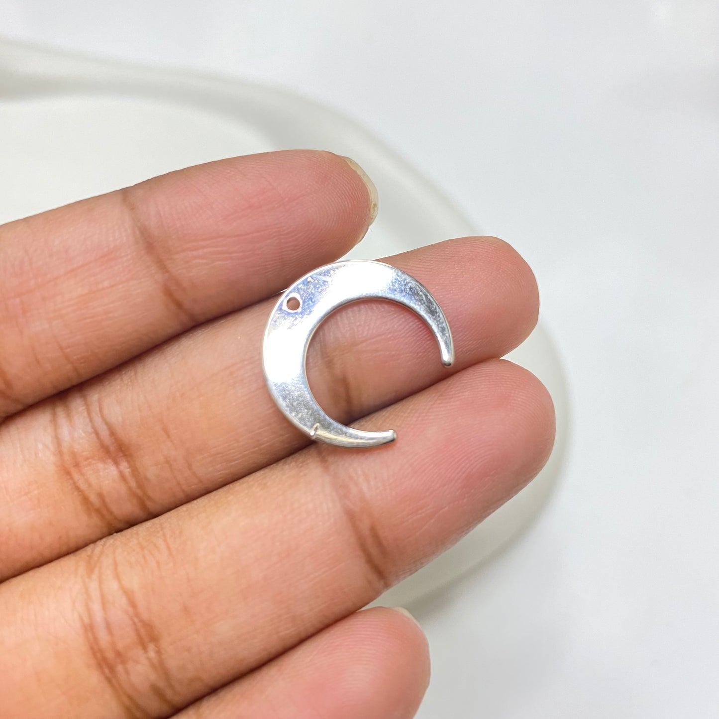 SS 1820 Silver plated moon charm ( 1 pc )