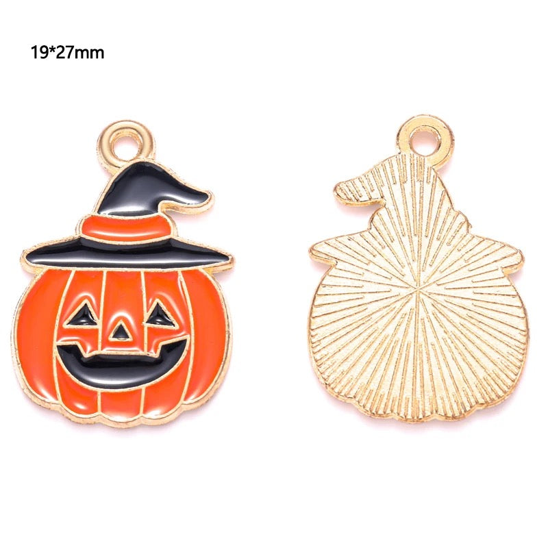 EC 1864 Halloween Pumpkin enamel charm ( 1 pc )