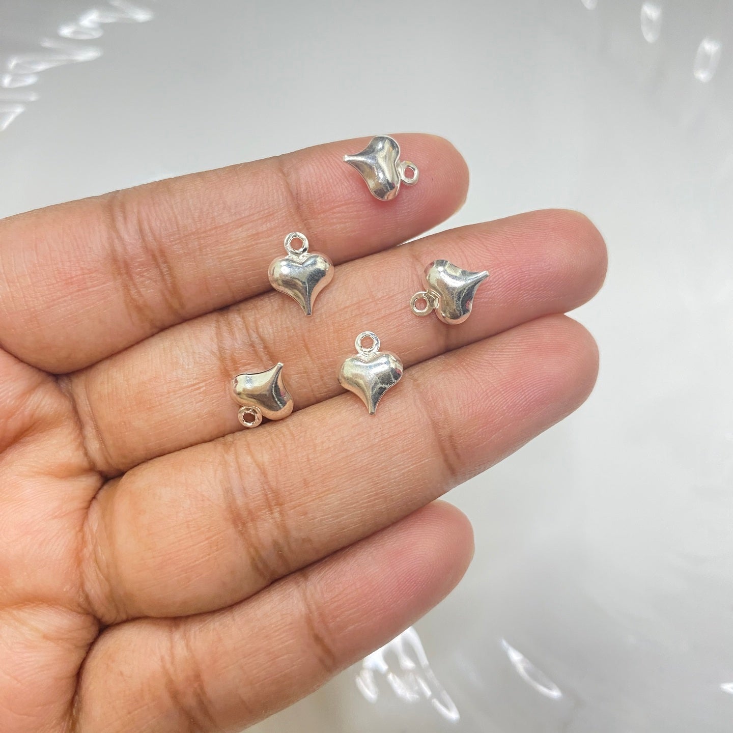 SS 816 silver heart charm (1PC)