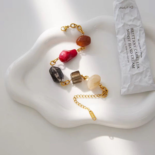 SJ 1017 Chunky Resin Bracelet - Premium Collection - 18k Gold PVD plated stainless steel - Anti tarnish