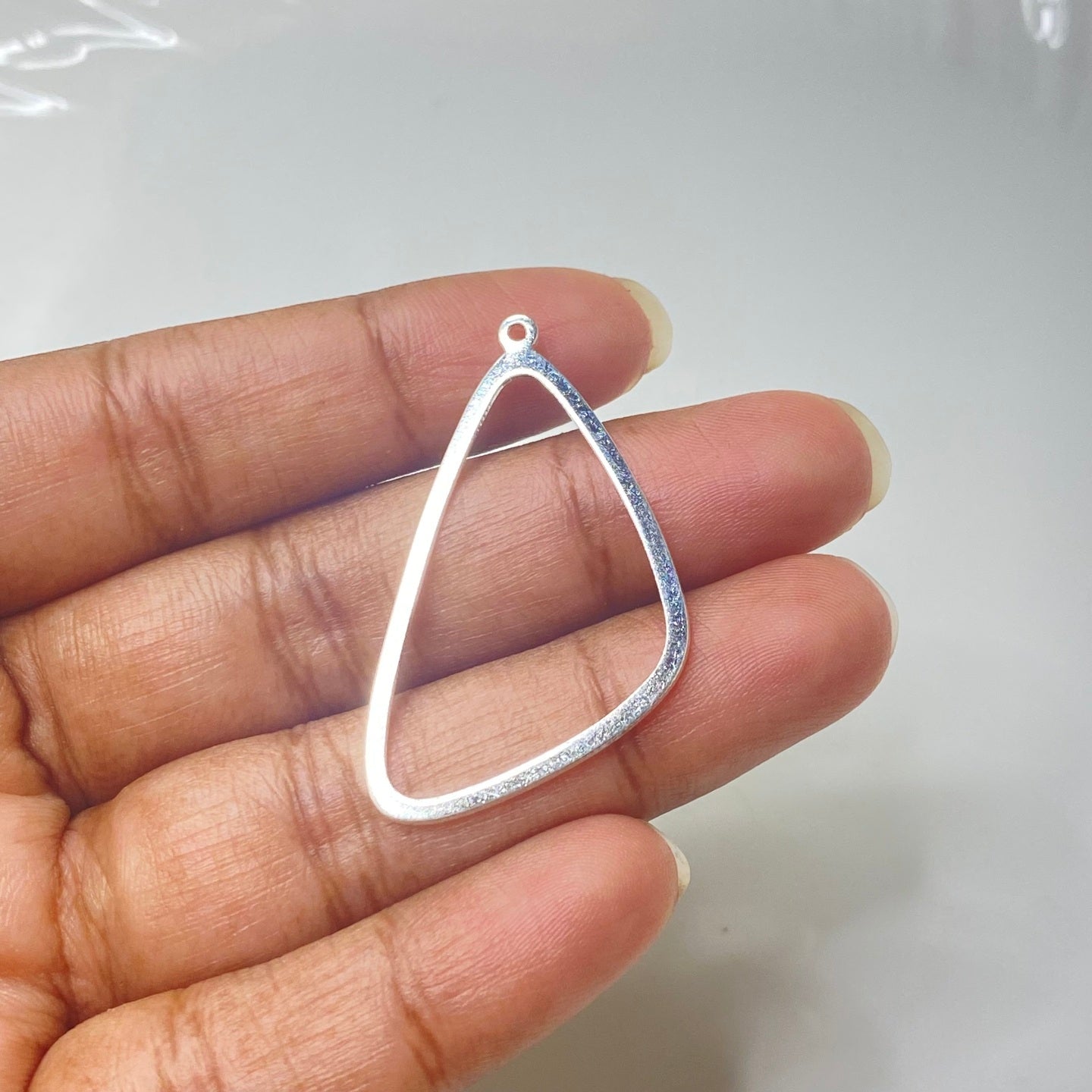 SS 270 Triangle shape silver plated charm