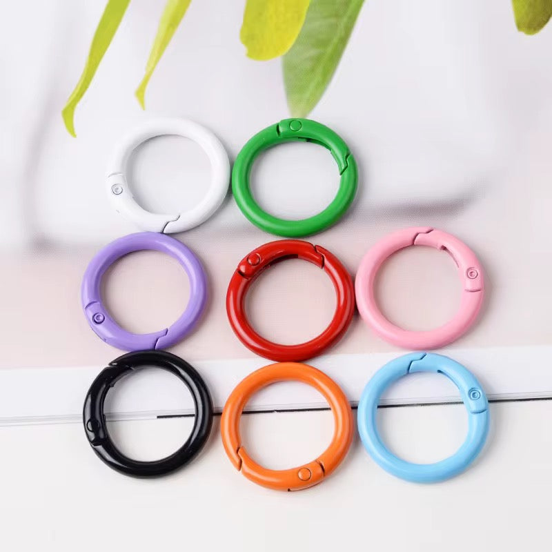 BBB 231 (a) Cream Brown O Ring Keychain Clasp ( 1 pc ) Spring Clasp Key Ring ( 25 mm ) High Quality Alloy