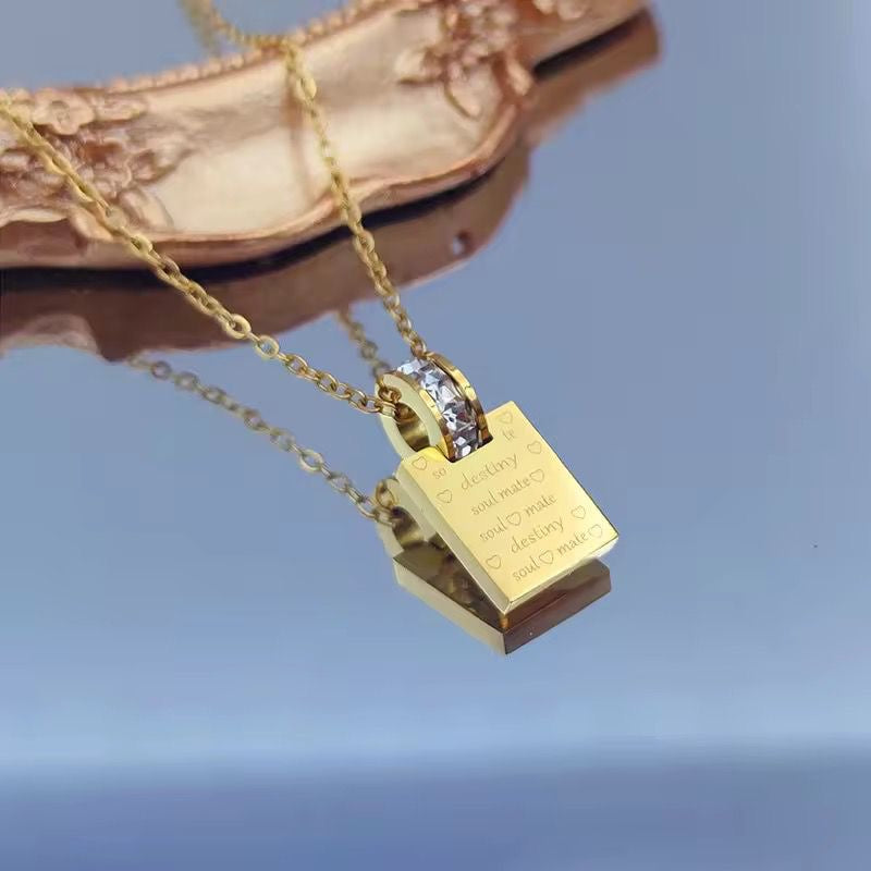 SJ 739 Destiny Letter Zircon Dainty Necklace - 18k Gold PVD plated stainless steel - Anti tarnish