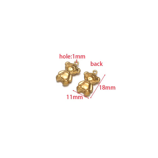 SC16M Teddy Bear charm 18k Gold PVD 316 stainless steel ( 1 pc ) Anti tarnish