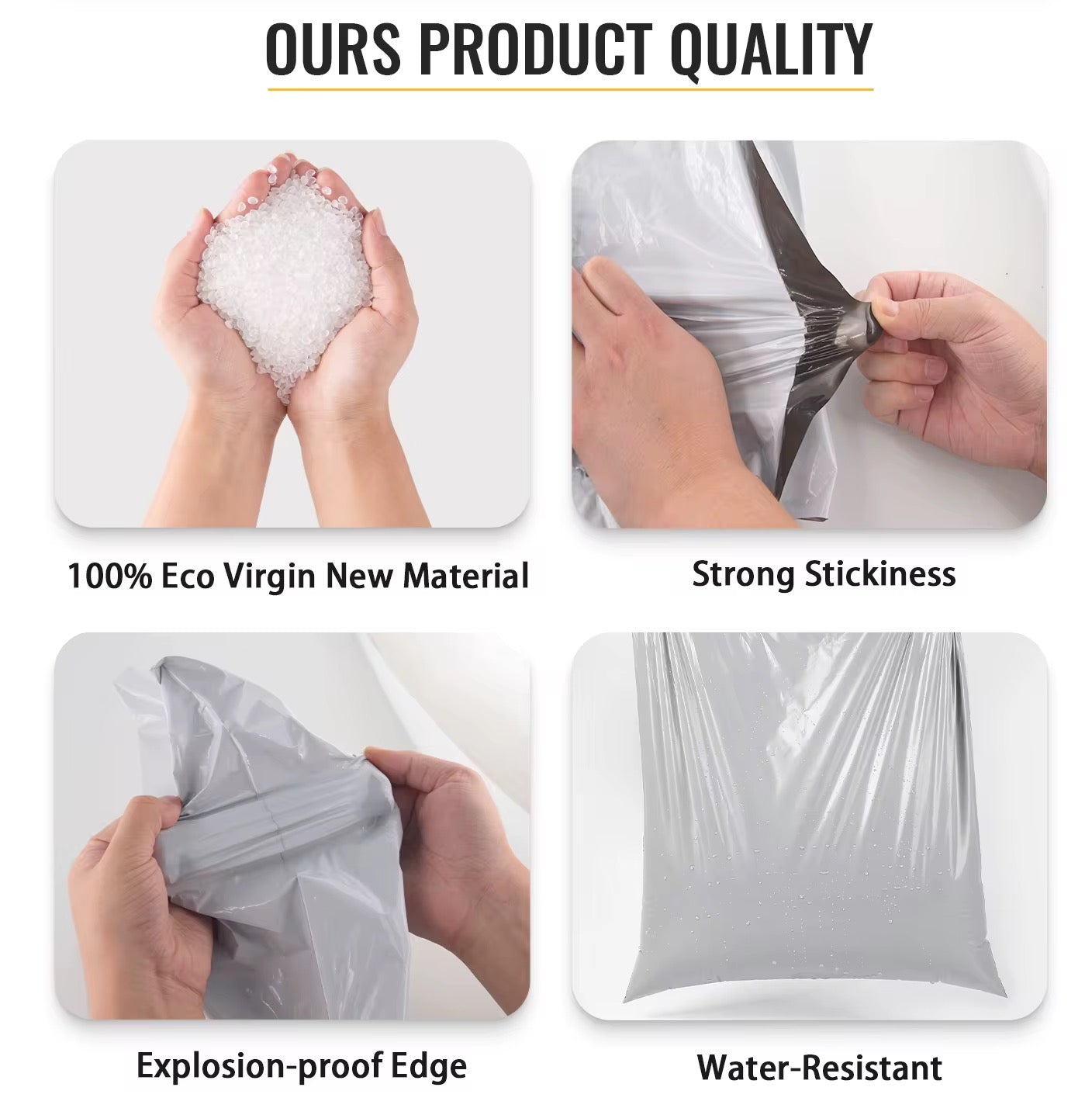 Thank You Leaf Poly Mailer Bag -  Waterproof & Double Sided - Designer Premium Packaging ( 10:13 inch )