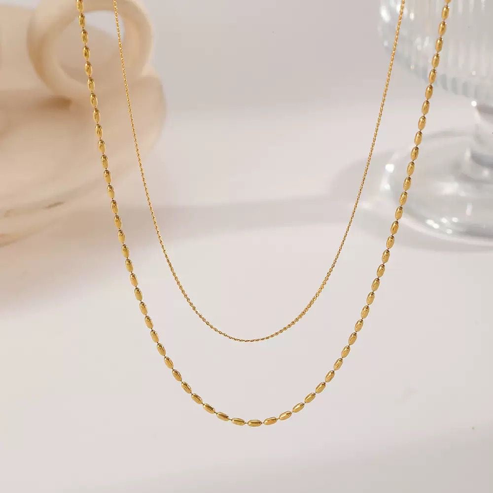NSJ50B necklace - 18k Gold PVD plated stainless steel - Anti tarnish