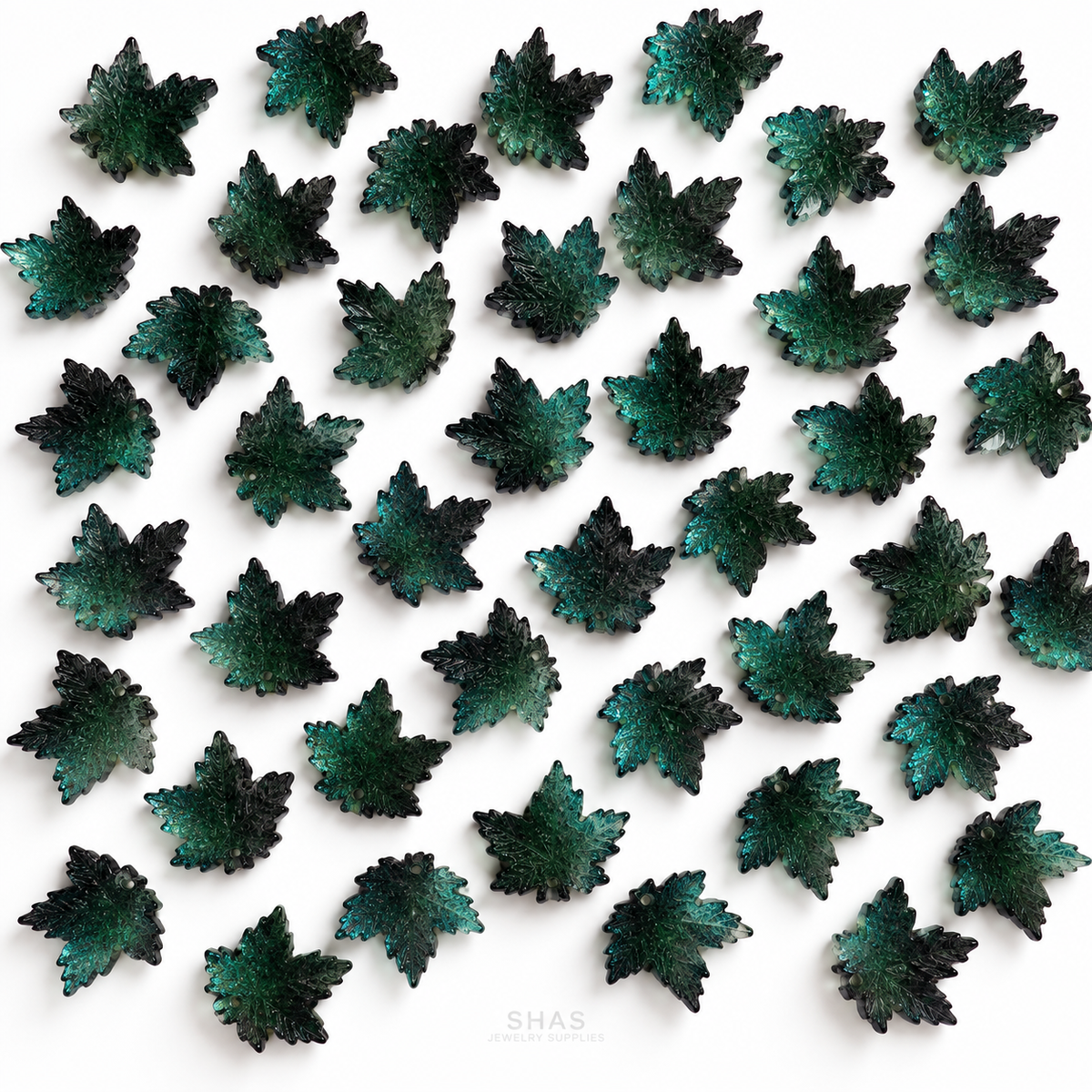 GB70 Maple Leaf Glass Beads ( 1 pc ) Lampwork Bead
