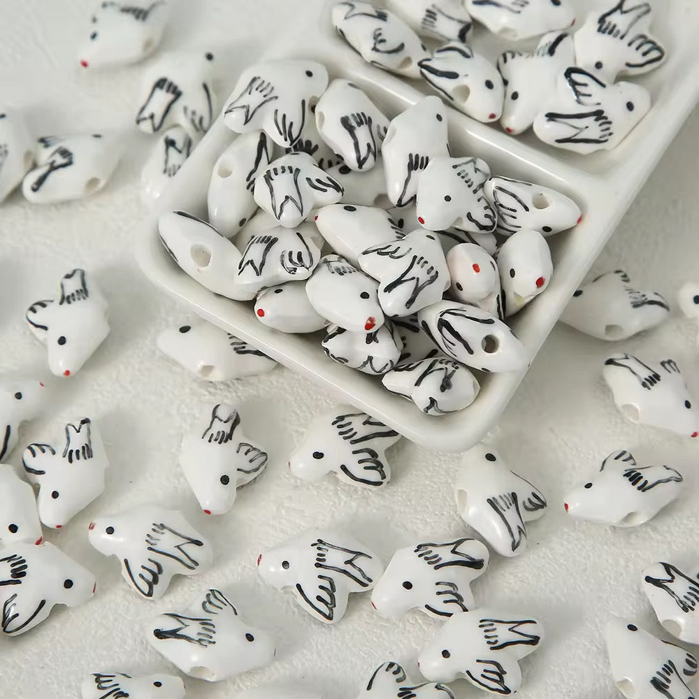 CB 932 Birdie porcelain ceramic bead ( 1 pc )