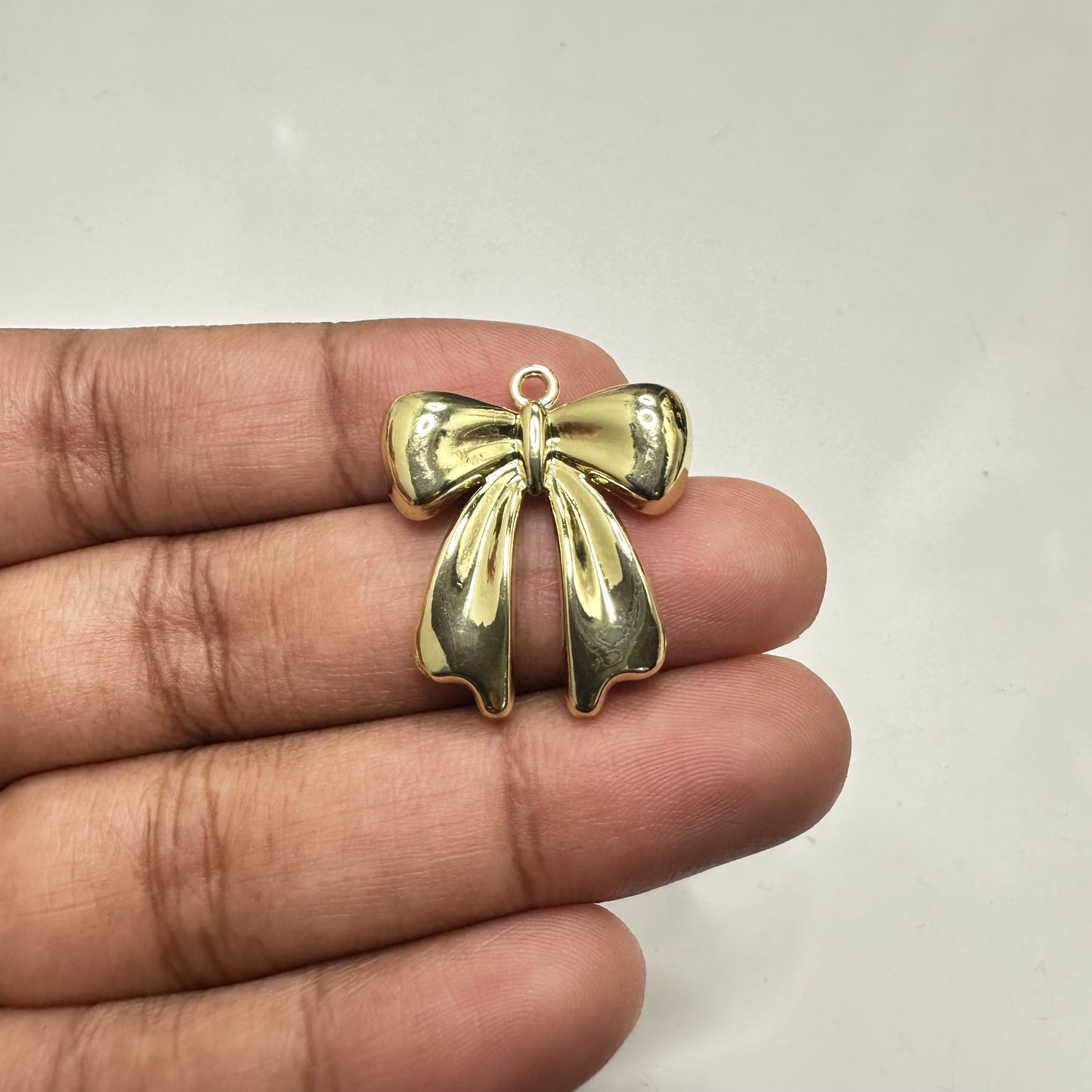 SS 995 Bow 14k gold plated charm ( 1 pc ) Tarnish resistant ( 25:20 mm )