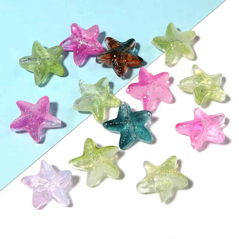 BBB 259 (i) Pinkish Blue Dual Tone Starfish glass bead ( 1 pc ) Lampwork Bead ( 15 mm )