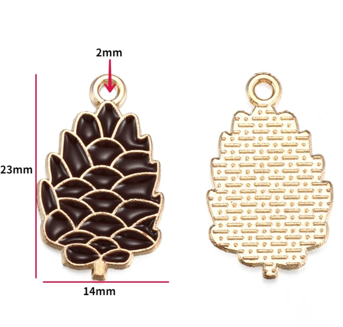 EC 1863 Pine cone enamel charm ( 1 pc )