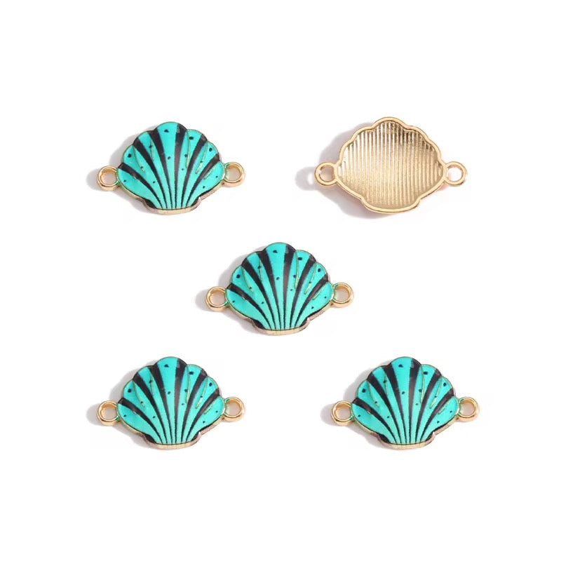 EC07J Shell Ocean enamel Connector charm ( 1 pc ) High quality shine ( 16:24 mm )