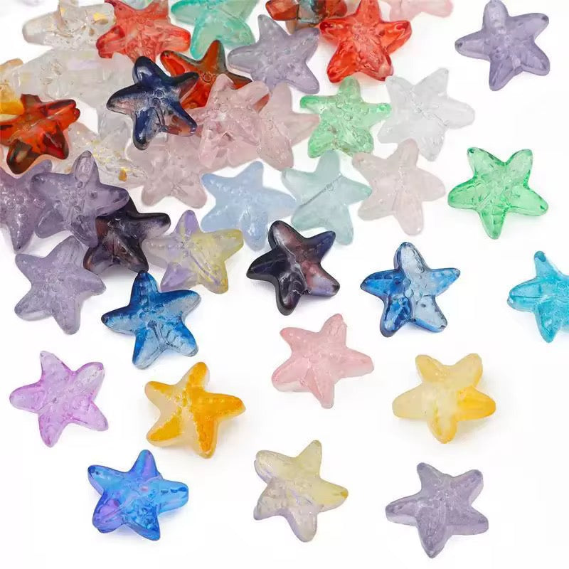 BBB 259 (o) Purple Starfish glass bead ( 1 pc ) Lampwork Bead ( 15 mm )