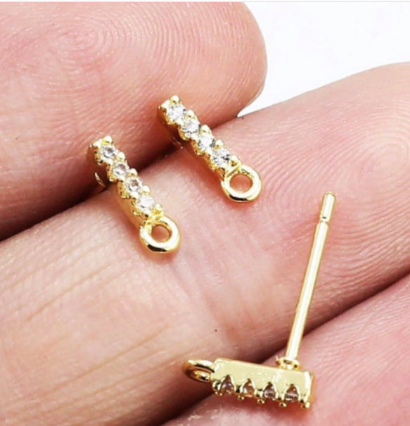 SS 564 zircon crystal stud (2PC)