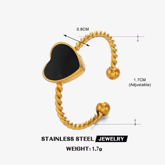 RSJ14F Heart earring - 18k Gold PVD plated 316 stainless steel - Anti tarnish