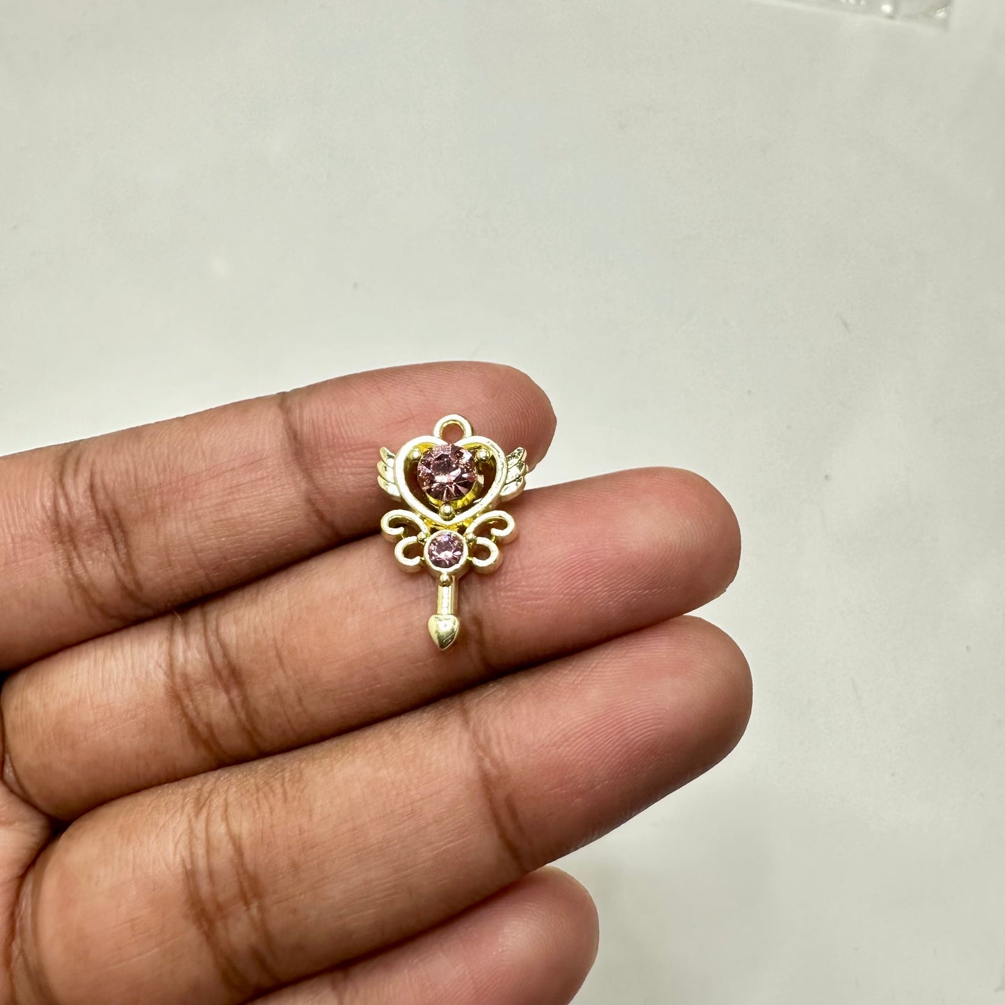 GP 1000 - key shape gold plated charm - per piece - tarnish resistant