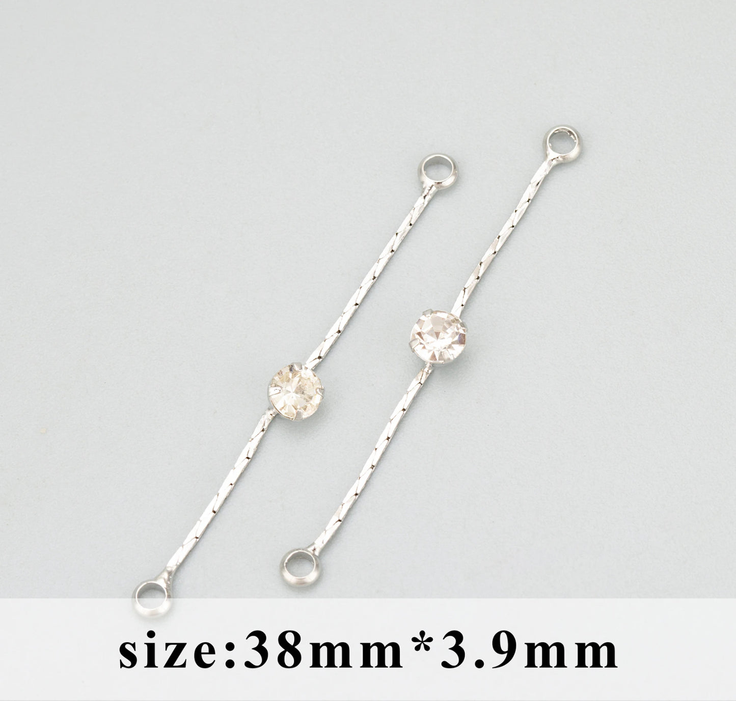 CZ 973 - silver plated wavy tassel connector- Anti tarnish - per piece