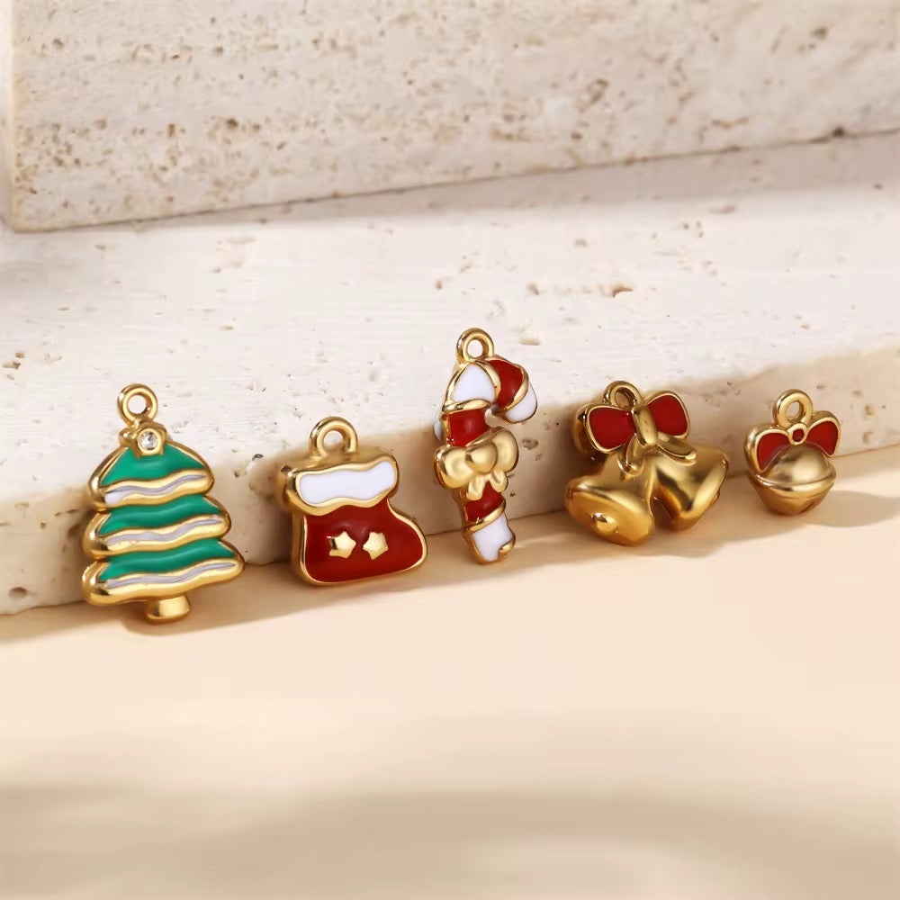 SS 1144 Tinkle bell Christmas Charm 18K Gold PVD plated stainless steel ( 1 piece ) Anti tarnish ( 10:8 mm )