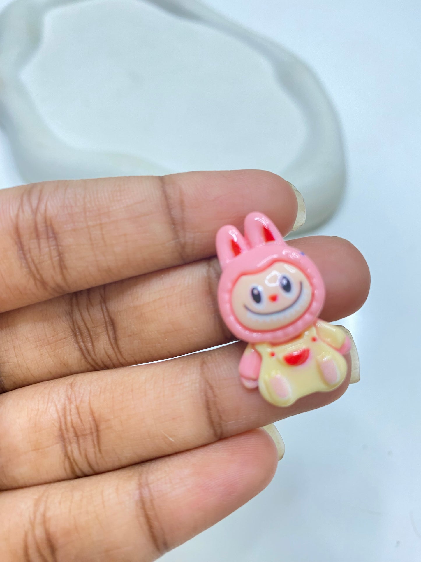 BBB 080 (d) pink labubu kawaii charm( 1 pc ) with/without Hook